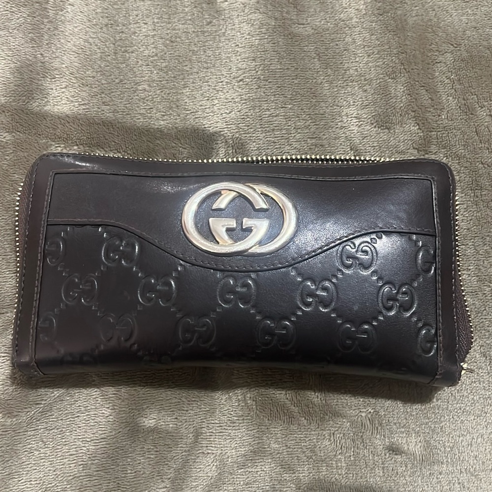 Brown leather, genuine Gucci wallet